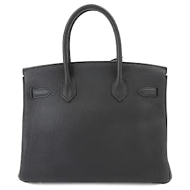 Hermès-Hermes Birkin 30 Handbag in Black Togo Leather-Black