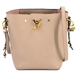 Louis Vuitton-Louis Vuitton Nano Lock Me Bucket Shoulder Bag-Grey