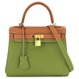 Hermès-Sac à épaule Hermes Kelly 25-Doré