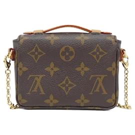 Louis Vuitton-Bolsa de Ombro Micro Metis Monograma Louis Vuitton-Marrom