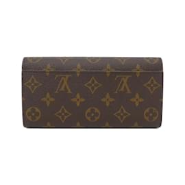 Louis Vuitton-Louis Vuitton Monogram Portefeuille Sarah Wallet-Brown,Fuschia