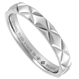 Anello Band Matelassé CHANEL in Platino 950 Altro
