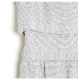 Chanel-Chanel 2016 Dress FR34 Paris Seoul Light Grey Tweed mini dress UK6 US4-Grey