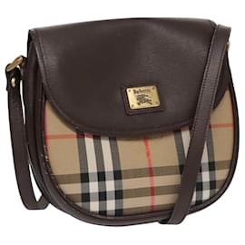 Autre Marque-Burberrys Nova Check Shoulder Bag Canvas Beige Brown Auth ep7196-Brown,Beige