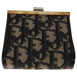 Christian Dior-Christian Dior Trotter Canvas Honeycomb Wallet 2Set Beige Navy Auth ac3519-Beige,Navy blue