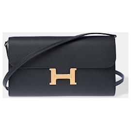 Hermès-HERMES Constance Bag in Black Leather - 102454-Black