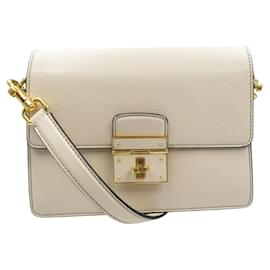 Dolce & Gabbana-Dolce & Gabbana Beige Leather Shoulder Bag-Beige