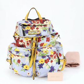 Miu Miu Floral Print Leather Backpack Multiple colors