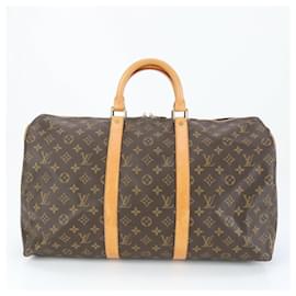 Louis Vuitton-Louis Vuitton Monogram Keepall 50 Handbag-Brown,Monogram