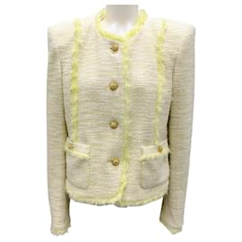 Prabal Gurung-Prabal Gurung Mimosa Fringed Tweed Jacket-Green