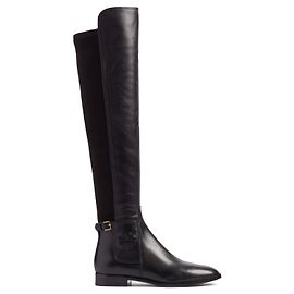 Tory Burch Wyatt Leather Over-the-Knee Boots Black