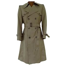 Christian Dior-Christian Dior Monsieur Double Breasted Belted Trench Coat-Olive green