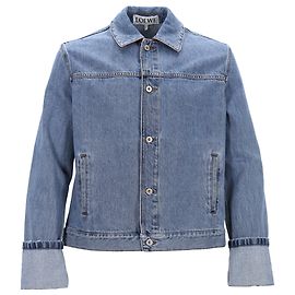 Loewe Fisherman Turn-Up Jacket in Blue Cotton Denim Blue Light blue