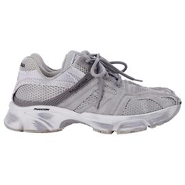 Balenciaga Phantom Washed Sneakers in Grey Polyester Grey