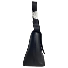 Balenciaga-Balenciaga Small Downtown Shoulder Bag in Black Leather-Black