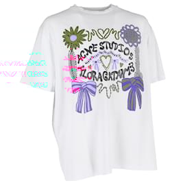 Acne-Acne Studios Printed T-Shirt in White Cotton-White