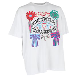 Camiseta estampada Acne Studios en algodón blanco Blanco