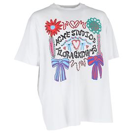 T-shirt imprimé Acne Studios en coton blanc Blanc