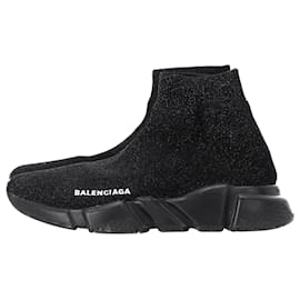 Balenciaga-  Balenciaga Speed Trainer Shoes in Black Polyester-Black