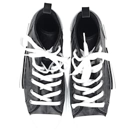 Dior-Dior B23 CD Diamond High Top Sneakers in Black Canvas -Black