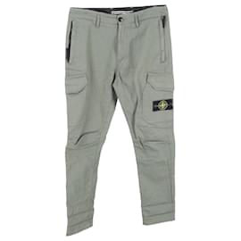 Stone Island-Stone Island Patch Logo Pants in Green Cotton-Green