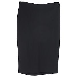 Givenchy Asymmetric Draped Knee Skirt in Black Polyester Black