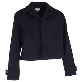 Bottega Veneta Cropped Peacoat in Navy Blue Wool Blue Navy blue