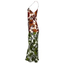 Autre Marque-Dodo Bar Or Corinna Floral-print Midi Dress In Brown Silk-Brown