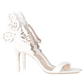 Sophia Webster Chiara Butterfly Sandals in White Leather White
