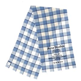 Acne Studios Checked Scarf in Blue Wool Blue Light blue