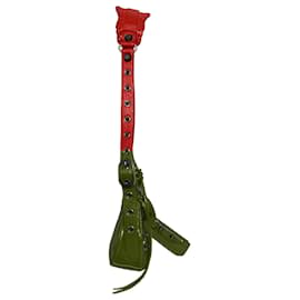 Balenciaga-Balenciaga Le Cagole XS Shoulder Bag in Red Lambskin Leather-Red