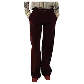 Autre Marque-Burgundy corduroy trousers - size UK 8-Dark red