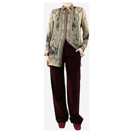 Autre Marque-Burgundy corduroy trousers - size UK 8-Dark red