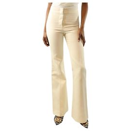 Joseph Creme Tavi Baumwollsatin-Hosen - Größe UK 6 Roh