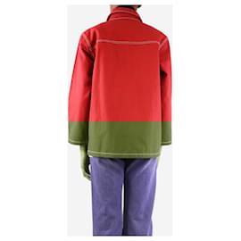 Autre Marque-Harago Red Applique flower zipper jacket - size S-Red
