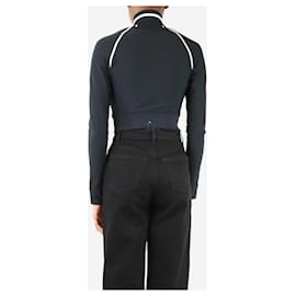 Fendi-Black FF logo cropped jacket - size UK 8-Black