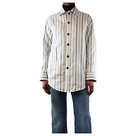 Bottega Veneta Blue and white striped silk padded jacket  - size XXS Blue