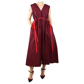 Roksanda Robe maxi en popeline à taille élastique Wine Alenia - taille UK 10 Autre