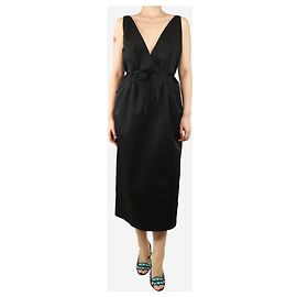 Altuzarra Robe midi noire à décolleté en V profond - taille UK 10 Noir