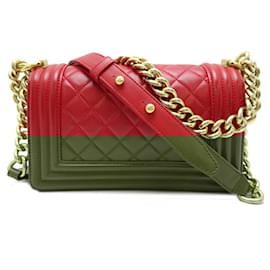 Chanel-Chanel Boy 20 Chain Shoulder Bag-Red
