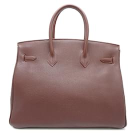 Hermès-Hermes Birkin 35 Handbag-Brown,Red