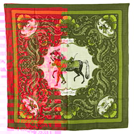 Hermès-Hermès Red Cheval Turc Silk Scarf-Red