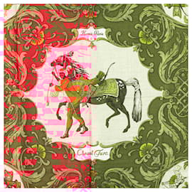 Hermès-Hermès Red Cheval Turc Silk Scarf-Red
