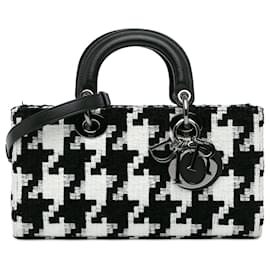 Dior-Dior Black Medium Canvas Macro Houndstooth Lady D Joy-Black