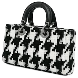 Dior-Dior Black Medium Canvas Macro Houndstooth Lady D Joy-Black