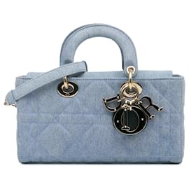 Dior-Dior Blue Small Denim Macrocannage Lady D Joy-Blue