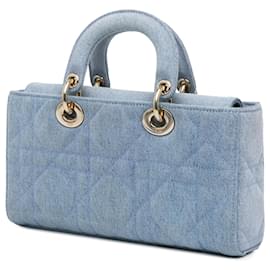 Dior-Dior Blue Small Denim Macrocannage Lady D Joy-Blue