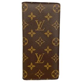Louis Vuitton-Louis Vuitton Long Wallet Monogram Portefeuille Brazza M66540-Brown