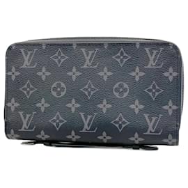 Louis Vuitton-Louis Vuitton Long Wallet Monogram Eclipse Zippy XL-Black