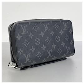 Louis Vuitton-Louis Vuitton Long Wallet Monogram Eclipse Zippy XL-Black
